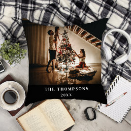 Cojín Decorativo Elegante foto familiar 2023 Minimalista negro mode