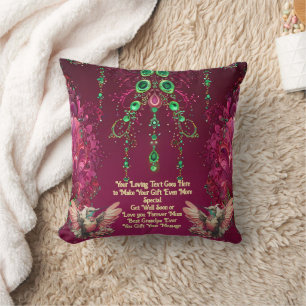 Cojín Decorativo Elegante Gema Floral Backing Hummingbird