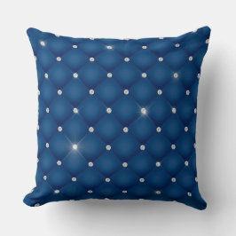 Cojín Decorativo Elegante Glam Glittering Diamante Azul oscuro