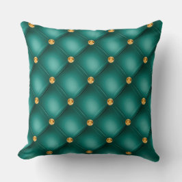 Cojín Decorativo Elegante Glam Tufted Gold Diamond Verde Verde azul