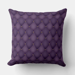 Cojín Decorativo Elegante Glam Tufted Golden Diamond Purple