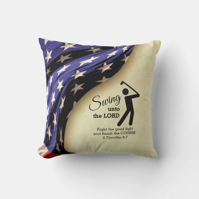 Cojín Decorativo Elegante golf de Bandera Americana (Anverso)