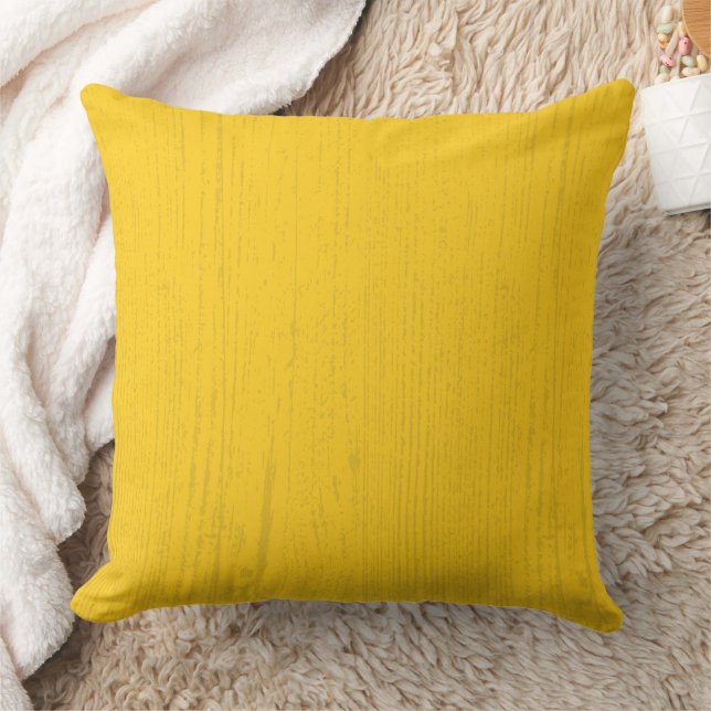 Cojín Decorativo Elegante grano de madera amarillo mostaza (Manta)