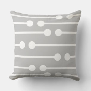 Cojín Decorativo Elegante gris claro y blanco abstracto