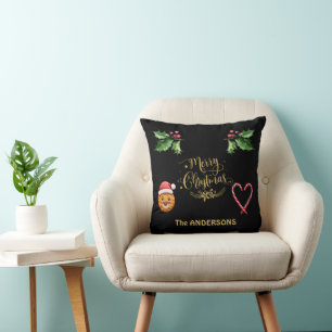 Cojín Decorativo Elegante guión de Feliz Navidad Caramelo divertido