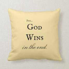 Cojín Decorativo Elegante guión que Dios gana la Inspiradora crema 
