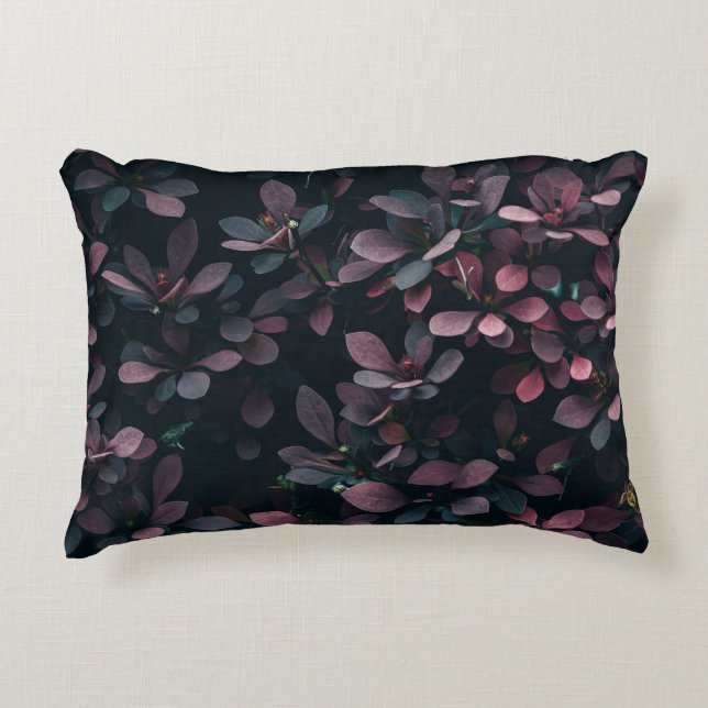 Cojín Decorativo Elegante Hazy Lilac y Azul botánico floral arte (Anverso)