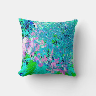 Cojín Decorativo Elegante Hortensia Limelight Rosa y Azul