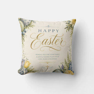 Cojín Decorativo Elegante huevo de Pascua vintage Saludo y Pastel