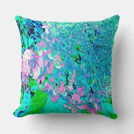 Cojín Decorativo Elegante Hydrangea de luz rosa y azul