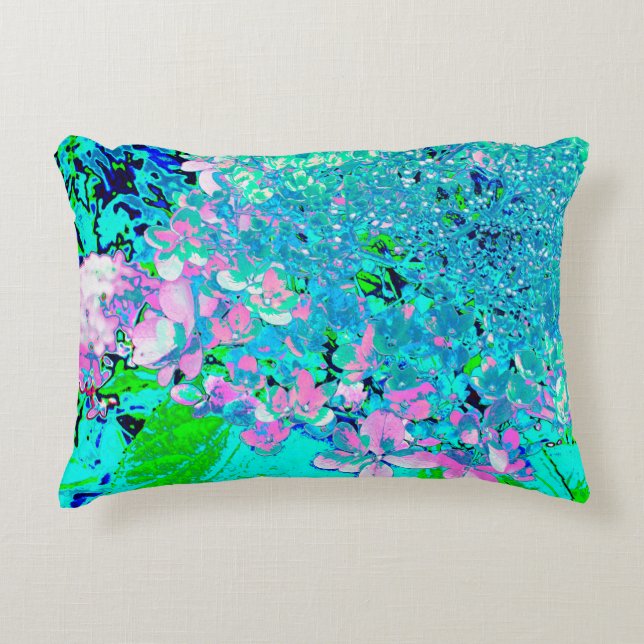 Cojín Decorativo Elegante Hydrangea de luz rosa y azul (Anverso)