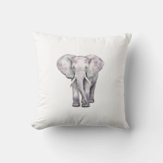 Cojín Decorativo Elegante Ilustracion de Elefante acuático