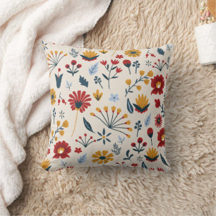 Cojín Decorativo Elegante Impresión escandinava floral