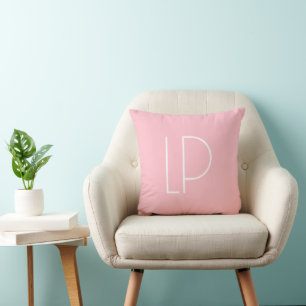 Cojín Decorativo Elegante inicial moderna minimalista en rosa paste