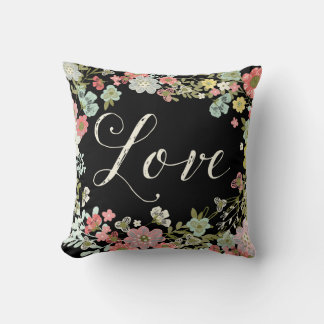 Cojín Decorativo Elegante Jardín Floral Hermoso guión de amor