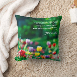 Cojín Decorativo Elegante Jardín Tulipán Escritura Verse Doble cara