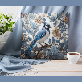 Cojín Decorativo Elegante Jay Azul William Morris Inspirado