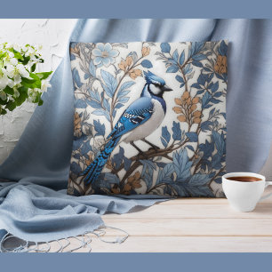 Cojín Decorativo Elegante Jay Azul William Morris Inspirado