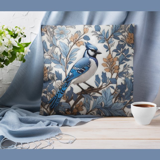 Cojín Decorativo Elegante Jay Azul William Morris Inspirado (Subido por el creador)