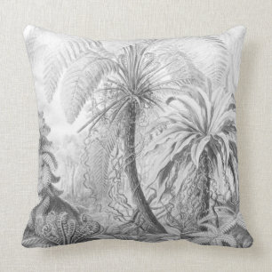 Cojín Decorativo Elegante jungla vintage blanco bohemio negro