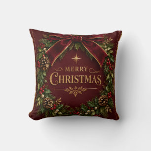 Cojín Decorativo Elegante lazo de terciopelo de Navidad, Botánica d