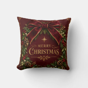 Cojín Decorativo Elegante lazo de terciopelo de Navidad, Botánica d