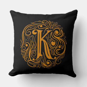 Cojín Decorativo Elegante letra dorada K