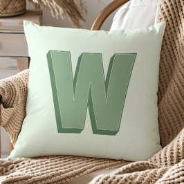 Cojín Decorativo Elegante letra W monograma personalizado inicial
