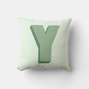 Cojín Decorativo Elegante Letra Y Monograma Personalizado Inicial
