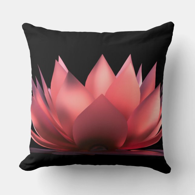 Cojín Decorativo Elegante Lotus Black (Anverso)
