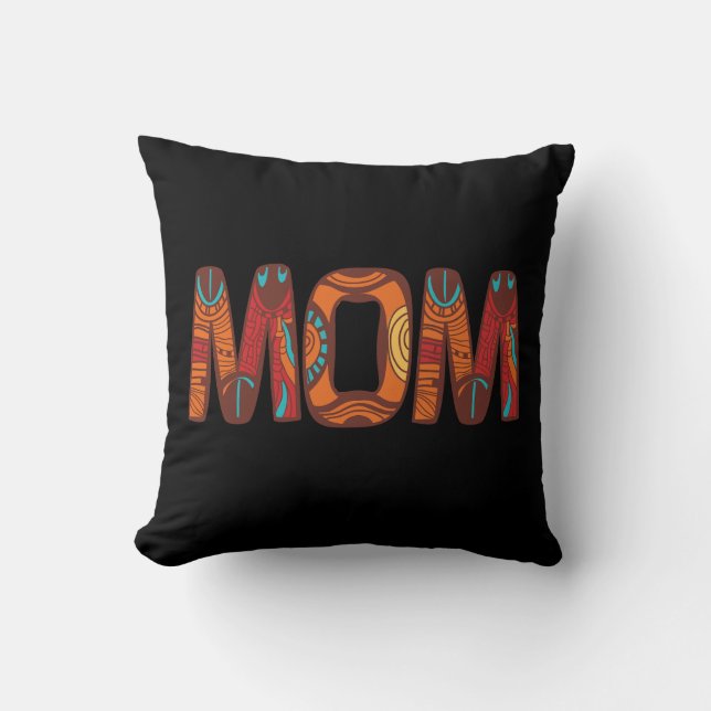 Cojín Decorativo Elegante mamá negro marrón (Anverso)