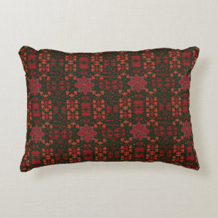 Cojín Decorativo Elegante Mandala Geométrico Rojo Textil para Dormi