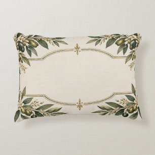 Cojín Decorativo Elegante Marco de Rama de Olivo