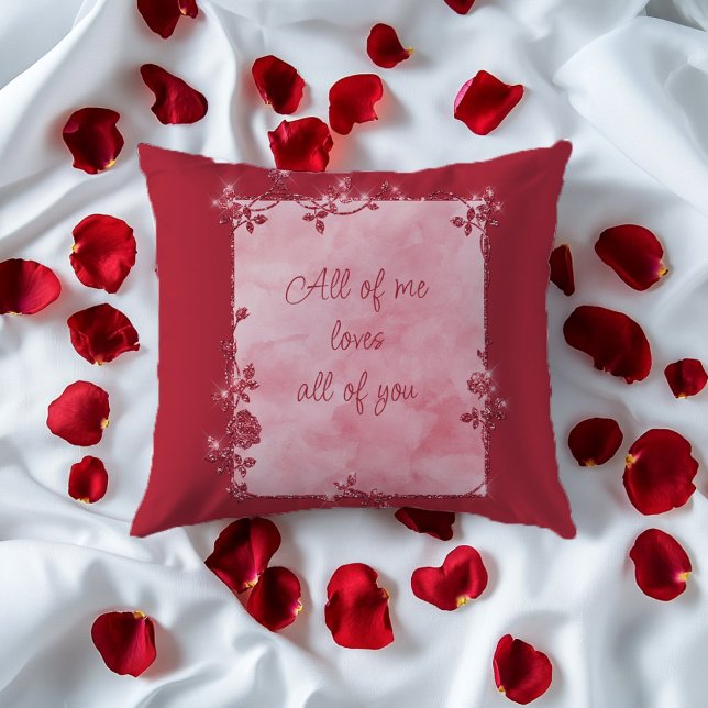 Cojín Decorativo Elegante marco rojo parkle San Valentín (Subido por el creador)