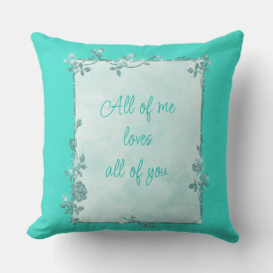 Cojín Decorativo Elegante Marco Turquesa Sparkle Valentine