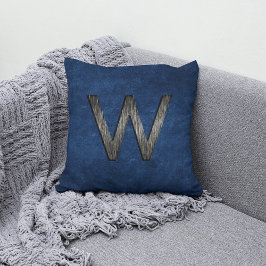 Cojín Decorativo Elegante marina personalizada de monograma