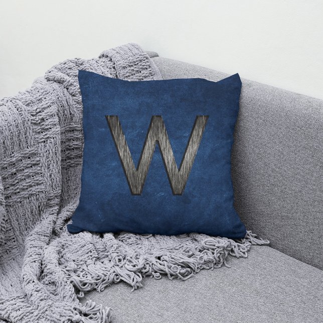 Cojín Decorativo Elegante marina personalizada de monograma (Subido por el creador)