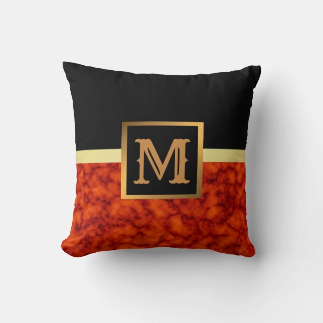 Cojín Decorativo Elegante Mármol moderno oro negro (Anverso)