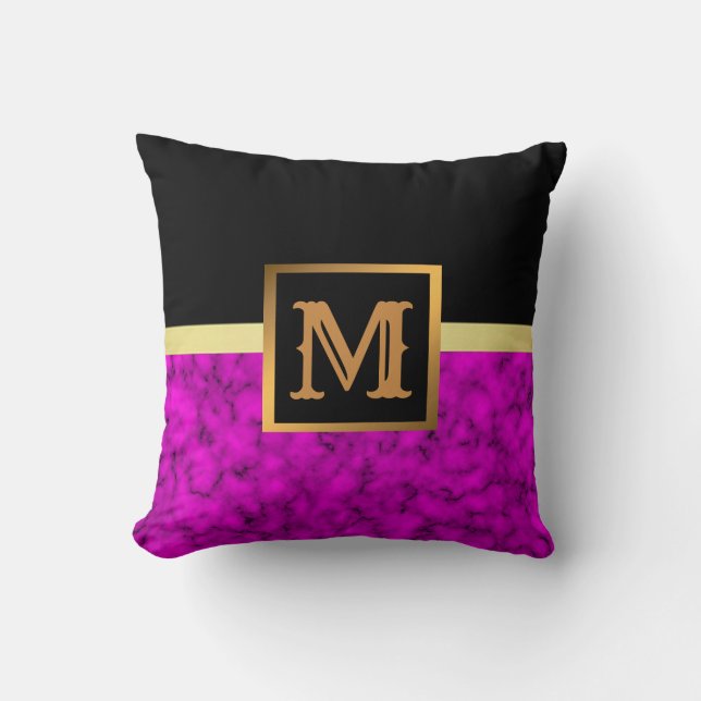 Cojín Decorativo Elegante Mármol moderno oro negro (Anverso)
