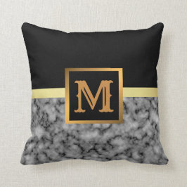 Cojín Decorativo Elegante Mármol moderno oro negro