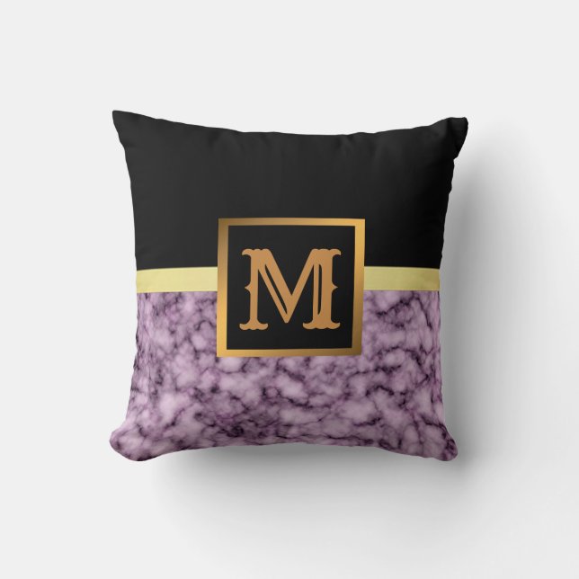 Cojín Decorativo Elegante Mármol moderno oro negro (Anverso)