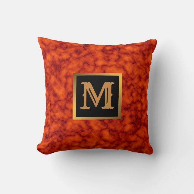 Cojín Decorativo Elegante Mármol moderno oro negro (Anverso)