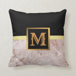 Cojín Decorativo Elegante Mármol moderno oro negro