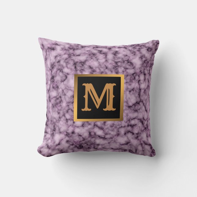 Cojín Decorativo Elegante Mármol moderno oro negro (Anverso)