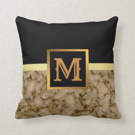 Cojín Decorativo Elegante Mármol moderno oro negro