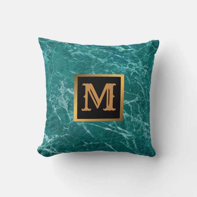 Cojín Decorativo Elegante Mármol moderno oro negro (Anverso)
