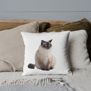 Cojín Decorativo Elegante Mascota Personalizada Gato Siames Foto Bl