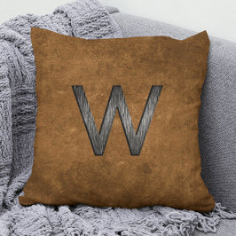 Cojín Decorativo Elegante Masculino Personalizado Monograma Tan Bro