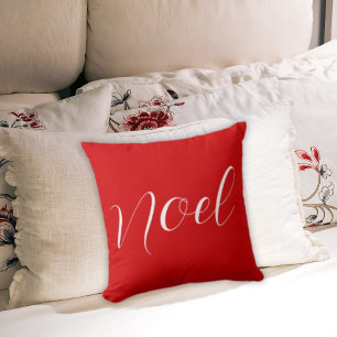 Cojín Decorativo Elegante Minimalista Rojo Oscuro Plano Noel Navida