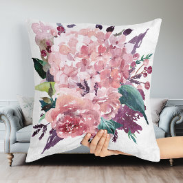 Cojín Decorativo Elegante Moda color de agua rosa Floral